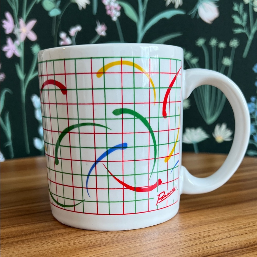VINTAGE Kiln Craft "Panache" mug by Dema, 1980s graphic geometric design Coffee